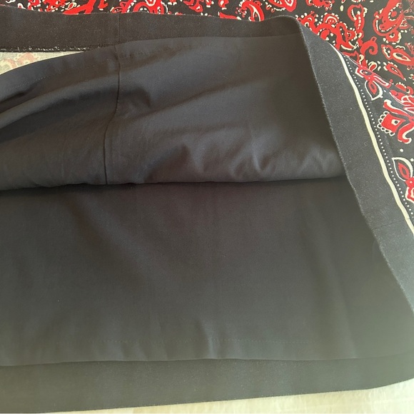 Talbots A-Line Skirt Bandana Print Navy Blue and Red Lined Plus size 18W Petite - Picture 12 of 15